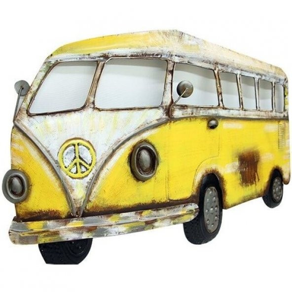 himarry Minibüs Pano Sarı Vintage Dekoratif Ev Ofis Hediyelik - 2