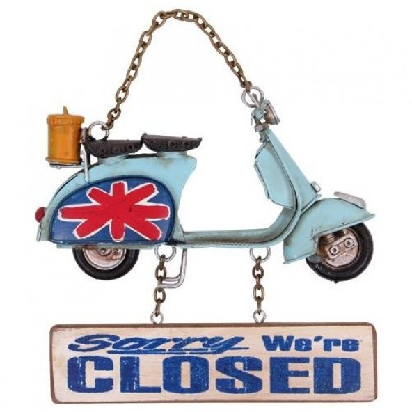 himarry Dekoratif Metal Kapı Yazısı Scooter Vintage  Dekoratif Hediyelik