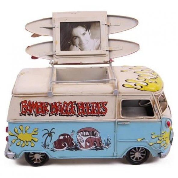 himarry Dekoratif Metal Minibüs Kalemlik ve Çerçeveli Hediyelik