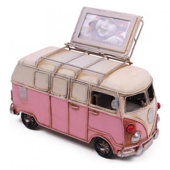 himarry Dekoratif Metal Minibüs Çerçeveli ve Kumbaralı Hediyelik - Resim 2