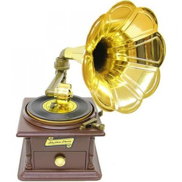 himarry Gramofon Müzik Kutusu Kurmalı Dekoratif Ev Ofis Hediyelik