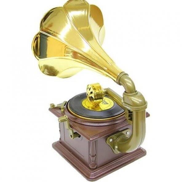 himarry Gramofon Müzik Kutusu Kurmalı Dekoratif Ev Ofis Hediyelik - Resim 2