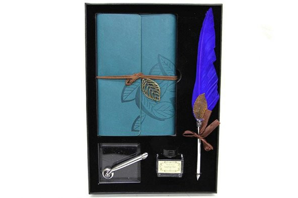 himarry Divit Hokka Defter Ve Tüylü Kalem Seti Hediyelik - 6