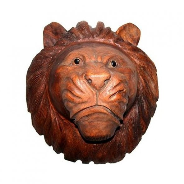40 CM KÜKREYEN ASLAN KAFASI AHŞAP - 2
