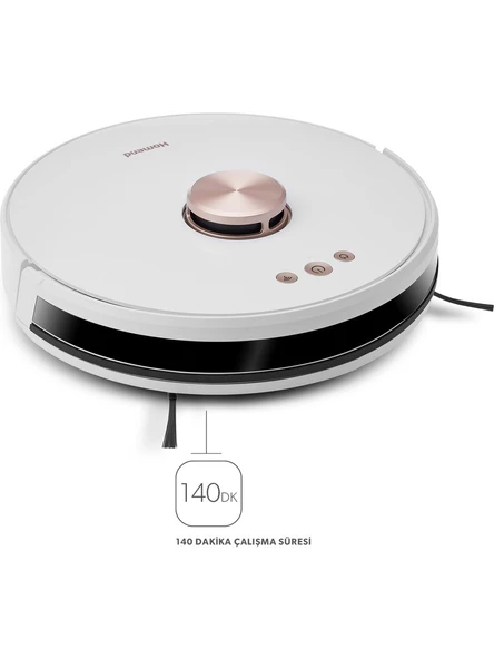 Homend Alex Laser Pro 1283H Beyaz Mop Akıllı Robot Süpürge - Resim 2