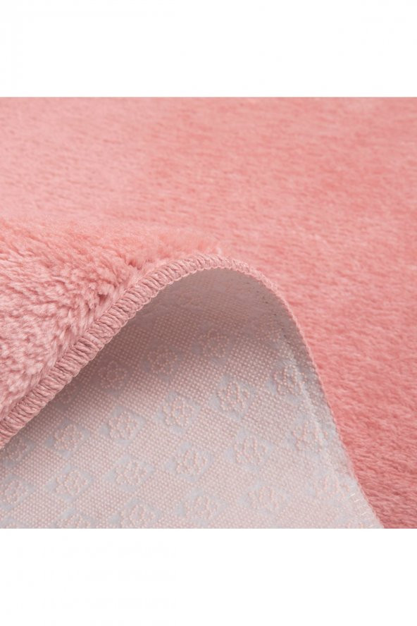 Myevilla Kaymaz Taban Peluş Post Pembe 100x150 - 4