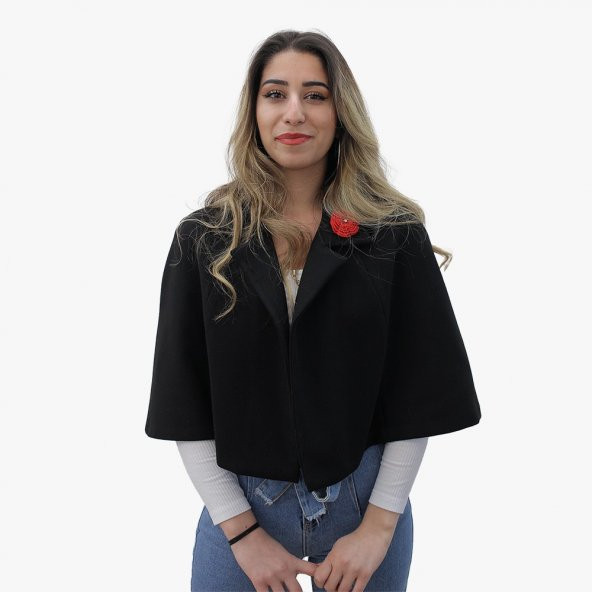 Göğüste gül figürlü küçük şal - 4