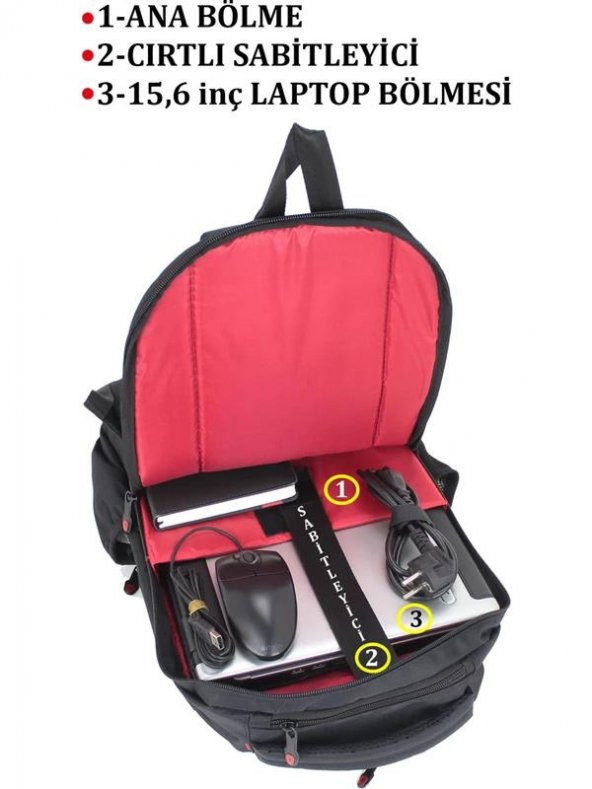 Sırt Çantası Laptop Bölmeli 15.6" İnç Usb Şarj Girişli 8683255010073 - 4