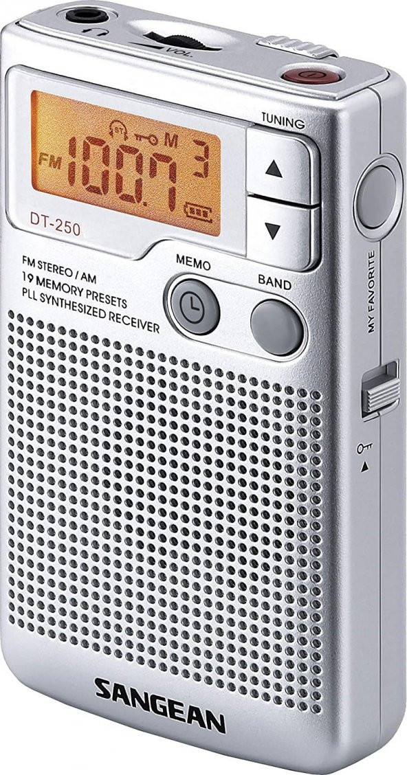 Sangean DT-250 Dijital stereo AM / FM radyo Dahili hoparlör Saat