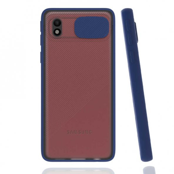 Galaxy A01 Core Kılıf Zore Lensi Sürgülü Kamera Koruyucu Kılıf - 6