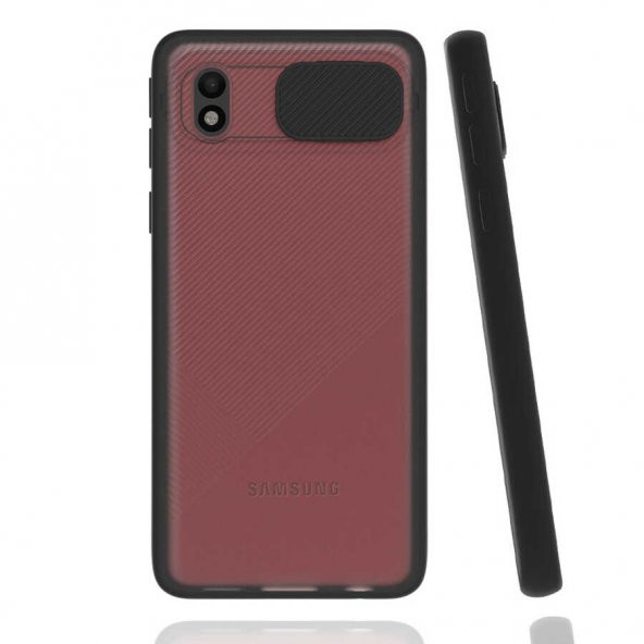 Galaxy A01 Core Kılıf Zore Lensi Sürgülü Kamera Koruyucu Kılıf - 2