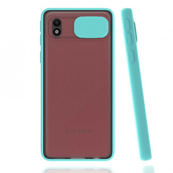 Galaxy A01 Core Kılıf Zore Lensi Sürgülü Kamera Koruyucu Kılıf - 4