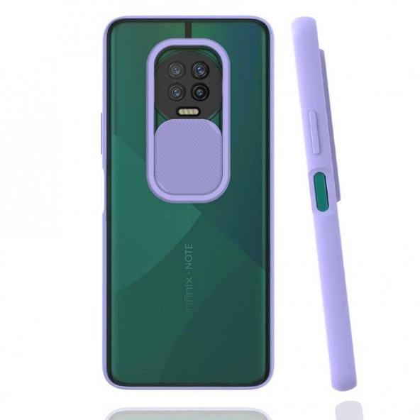 İnfinix Note 7 Kılıf Zore Lensi Sürgülü Kamera Koruyucu Kılıf - 9