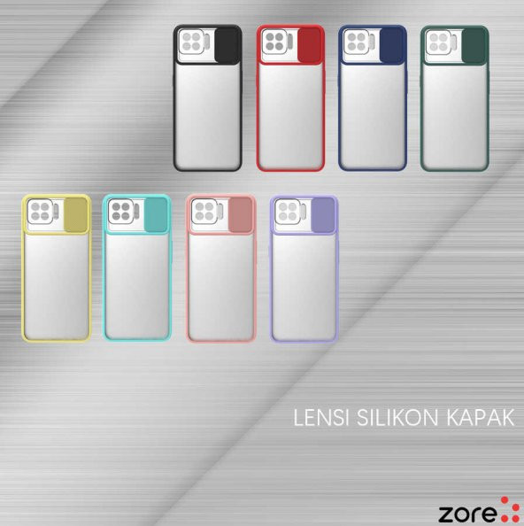 Oppo A73 Kılıf Zore Lensi Sürgülü Kamera Koruyucu Kılıf - 10