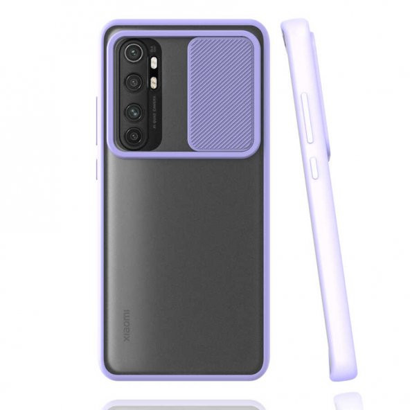Xiaomi Mi Note 10 Lite Kılıf Lensi Sürgülü Kamera Koruyucu Kılıf - 9