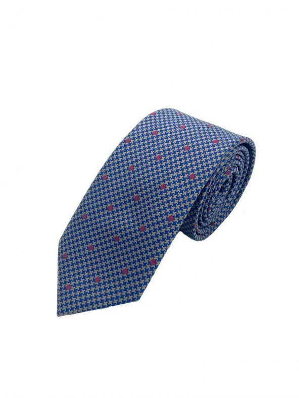 Brianze Bordo Puantiyeli Kravat Mendil Set - Resim 2