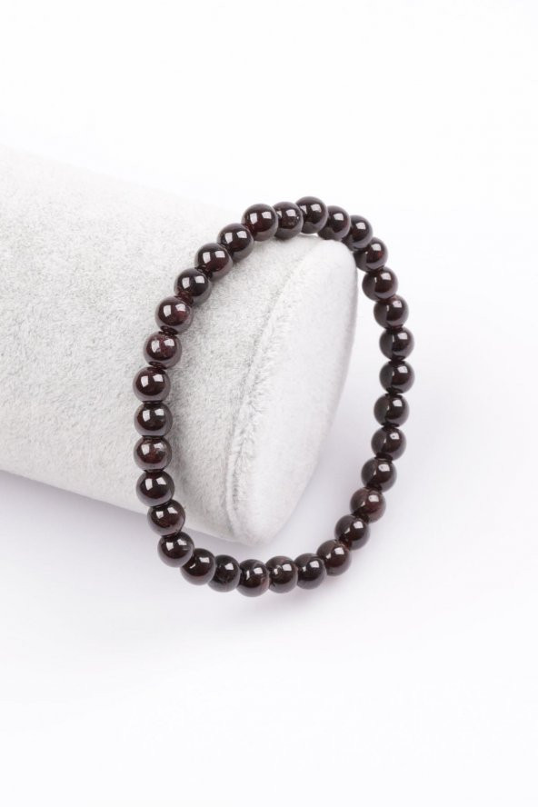 Garnet - Lal Doğal Taş Bileklik 6 mm Küre Kesim ürün görseli