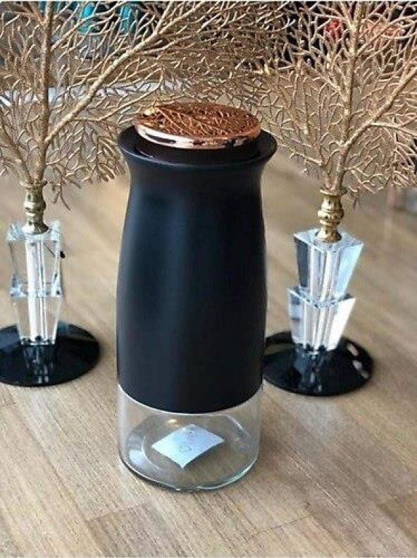 SEMBOL SİLİNDİR 25 CM SPAGETTİ KAVANOZ SİYAH-ROSE GOLD - 4