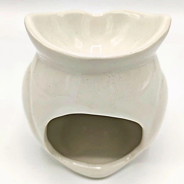 Seramik Buhurdanlık Baykuş Bej - 2