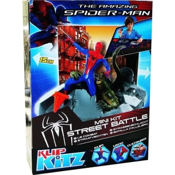 Lisanslı Klip Kitz Spider-man Örümcek Adam Mini Kit Street Battle Maketi - 2