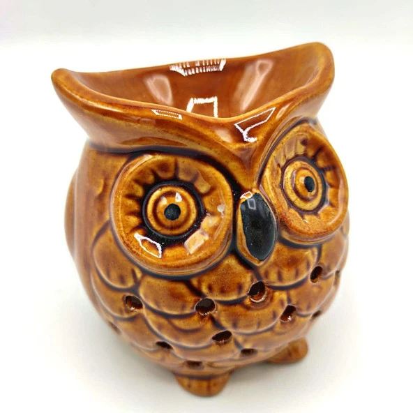 Seramik Buhurdanlık Baykuş Kahverengi