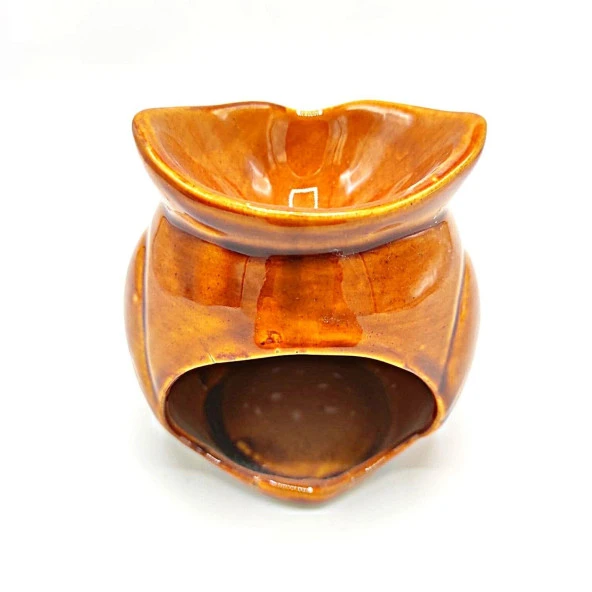 Seramik Buhurdanlık Baykuş Kahverengi - 2