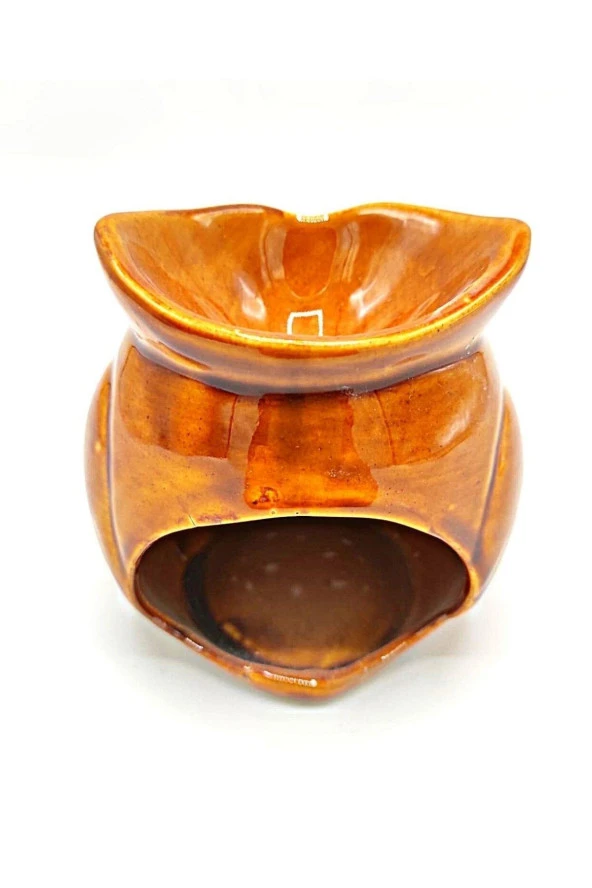 Seramik Buhurdanlık Baykuş Kahverengi - 4