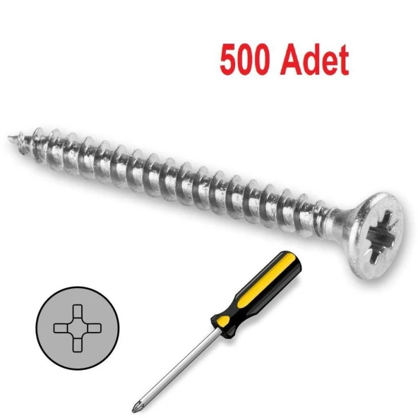 Meridyen Sunta Vidası 6.0x60mm 200 Adet - Resim 3