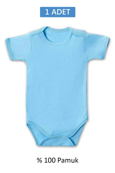 HERŞEYTREND Mavi Yarım Kol Body Zıbın 7-12 YAŞ Çocuklar İçin (1 ADET) Alttan Çıtçıtlı Özel Gereksinimli