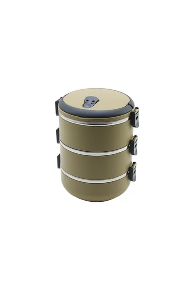 KAHVERENGİ 3LÜ SEFER TASI SAKLAMA KABI 1.8LT GO-53-vice 01536