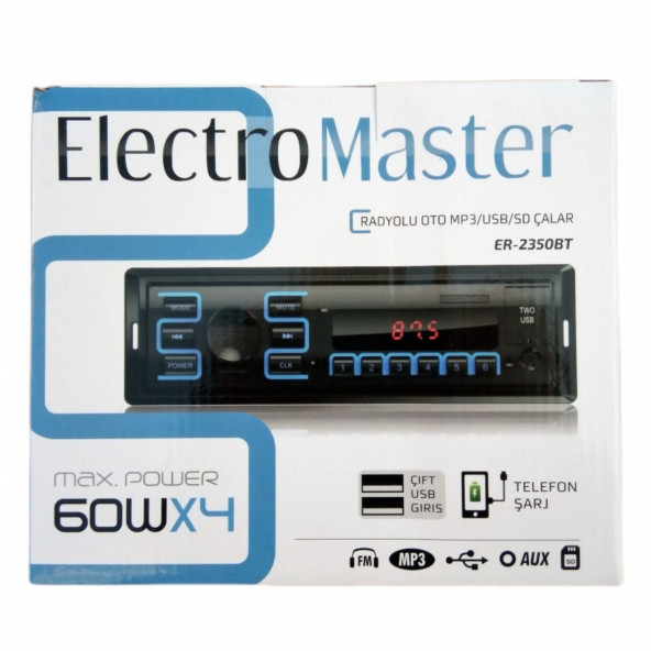 ELECTROMASTER ER-2350BT BLUETOOTHLU OTO TEYP
