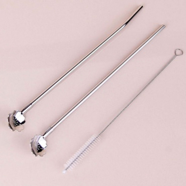 Paslanmaz Krom Kaşıklı Metal Pipet Temizlik Fırçalı 3 Lü Set - 4