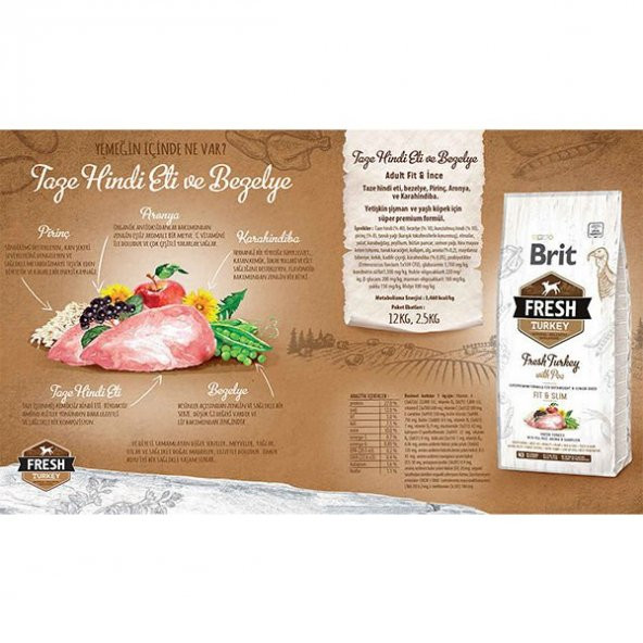 Brit Fresh Hindili ve Bezelyeli Yetişkin Köpek Maması 12 Kg - 8