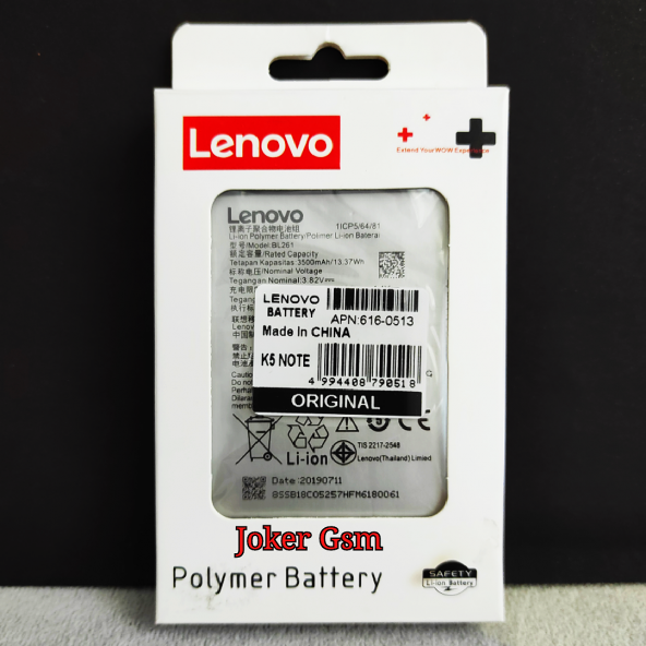 Lenova K5 Note Orjinal Batarya Pil 2750mah Model:bl 261