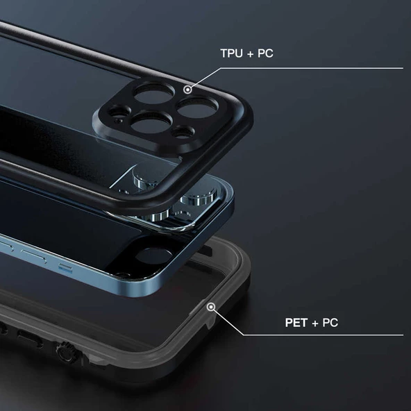 Apple iPhone 13 Pro Kılıf 1-1 Su Geçirmez Kılıf - Resim 8