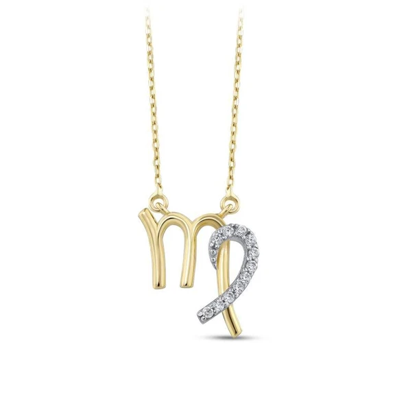 Başak Burcu 14 Ayar Altın Kolye