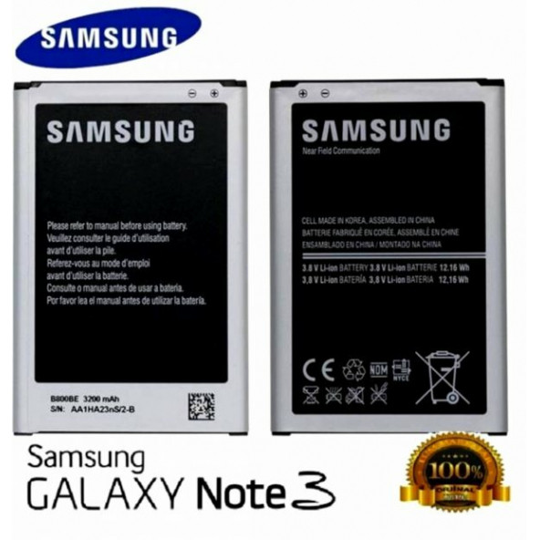 Samsung Galaxy Note 3 Orjinal Batarya Pil -not 3 N9000 Batarya Pil 3200 Mah