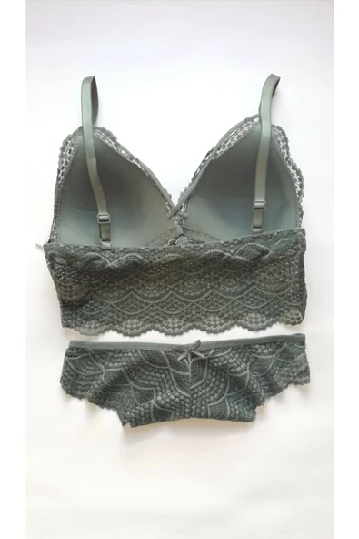 Nipora Kadın Desteksiz İpli Dantelli Bralet Sütyen Külot Takımı 8189 - 6