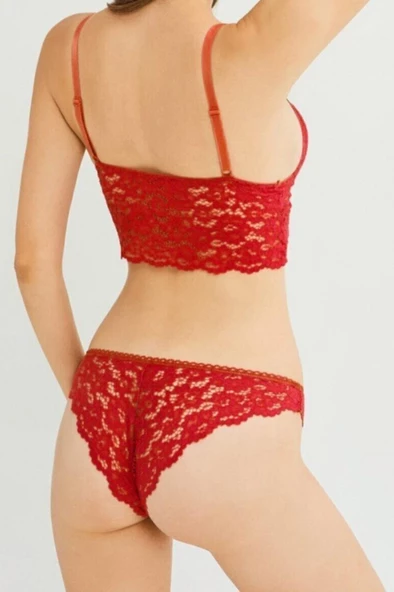 Nipora Kadın Hafif Destekli İpli Dantelli Sütyen Takımı Bralet Takımı 313 - 4