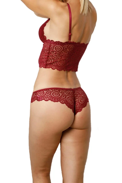 Nipora Kadın Dantelli Uzun Sütyen Takımı Bralet Takımı 80169 - 10