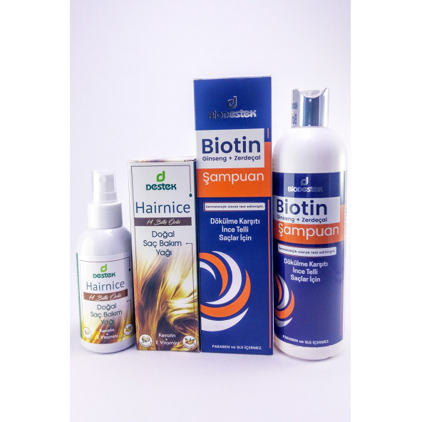 Destek Biotin Şampuan 330 ML-Hairnice Saç Bakım Yağı 150 ML