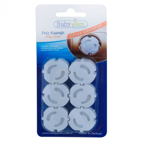 Baby Jem Topraklı Kapaklı Priz Koruyucu