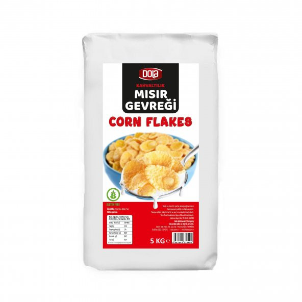 Dola Glutensiz Mısır Gevreği Corn Flakes 5 kg Gluten Free