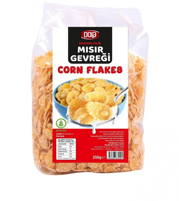 Dola Glutensiz Mısır Gevreği Corn Flakes 250 gr Gluten Free