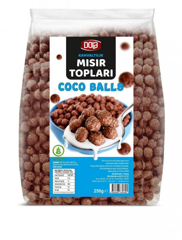 Dola Glutensiz Coco Balls Çikolatalı Mısır Topları 250 gr Gluten Free