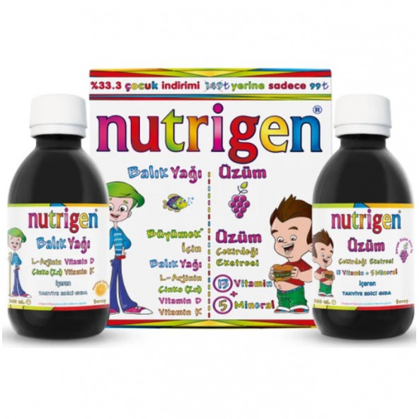 Nutrigen Balık Yağı Şurubu 200 ml + Üzüm Şurup 200 ml