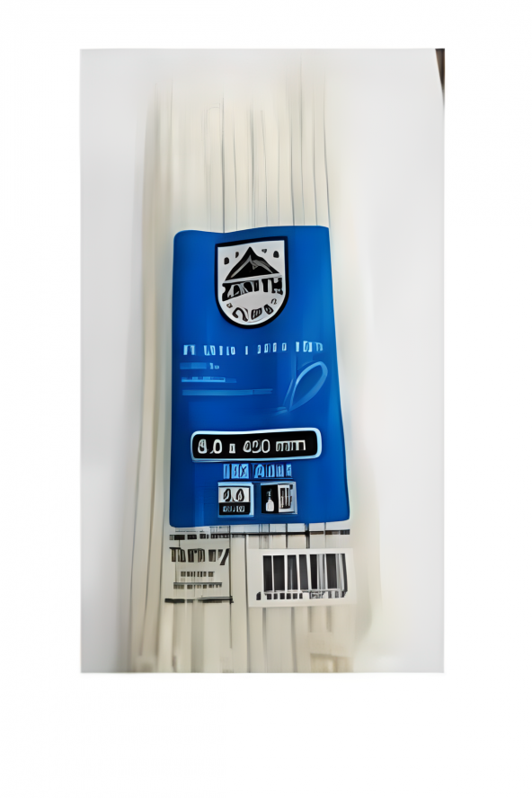 Plastik Kablo Bağı Cırt Kelepçe 8.0X450 mm (Beyaz) (100 Adet)