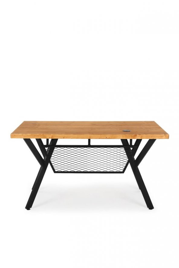 140x70 Doğal Ahşap Kütük Ofis Çalışma Masası 4lü Y Ayak - 2