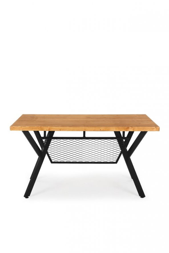 140x70 Doğal Ahşap Kütük Ofis Çalışma Masası 4lü Y Ayak - 3