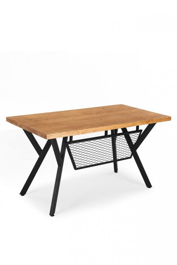 140x70 Doğal Ahşap Kütük Ofis Çalışma Masası 4lü Y Ayak - 4